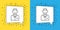 Set line Trader icon isolated on yellow and blue background. Businessman trading stocks. Vector