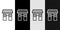 Set line Triumphal Arch icon isolated on black and white background. Landmark of Paris, France. Vector