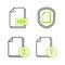 Set line Unknown document, Finance, Document protection concept and PSD file icon. Vector