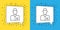 Set line Veterinarian doctor icon isolated on yellow and blue background. Vector