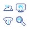 Set line Veterinary clinic, Cat nose, Location veterinary hospital and Clockwork mouse icon. Vector