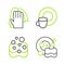 Set line Washing dishes, Sponge, and Cleaning service icon. Vector
