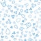 Set line Water drop, Glass with water and Industry metallic pipe on seamless pattern. Vector