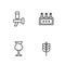 Set line Wheat, Glass of beer, Beer tap and Pack bottles icon. Vector