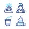 Set line White House, Beer pong game, Sheriff cowboy and Statue of Liberty icon. Vector