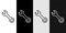 Set line Wrench spanner icon isolated on black and white background. Vector