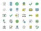 Set of linear approve icons. Check icons in simple design. Vector illustration