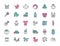 Set of linear baby icons. Newborn icons in simple design. Vector illustration