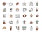 Set of linear coffee house icons. Coffee drink icons in simple design. Vector illustration