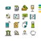 Set linear financial colored icons