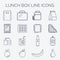 Set of linear lunch icons.