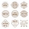 Set of linear retro vintage badges, frames and labels