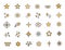 Set of linear stars icons. Stars twinkle icons in simple design. Vector illustration