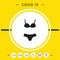 Set of lingerie or swimsuit, Two-Piece Bikini, the silhouette. Menu item in the web design