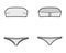 Set of lingerie - tube bra and tangas panties technical fashion illustration with strapless, hook-and-eye closure. Flat