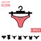 Set of Lingerie Vector Icon on White Background