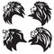 Set of Lion Head Logo Mascot Collection. Premium Design Vector Illustration