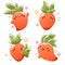Set of little carrot in kawaii style. Tiny carrots in multiple poses. Cute carrot expression sheet collection. Can be used for t-