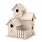 Set of Little Wooden Birdhouses. 3d Rendering