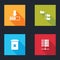 Set Loading, Folder tree, Trash can and Server, Data, Web Hosting icon. Vector