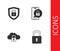 Set Lock, Shield security with lock, Cloud computing and Mobile closed padlock icon. Vector