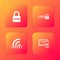Set Lock VPN, Password protection, Wifi locked and Two steps authentication icon. Vector