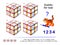 Set of logic 3D Sudoku puzzle games for children. Draw numbers from 1 to 4 in empty circles so they are different.