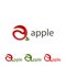 Set Logo apple. Sign abstract apple.