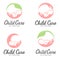 Set of logos of child care, motherhood and childbearing