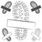 Set of logos with footprints of shoes. Isolated vector objects on white. EPS10