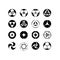 Set of logos, geometric patterns, circle, Vector 10