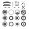 Set of logotype element for mechanic, garage, car repair, service