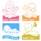 Set of logotypes for baby care products.