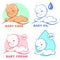 Set of logotypes for baby care products