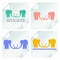 Set with Logotypes of the Elephants on Stickers