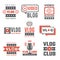 Set of logotypes for video bloggers