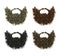 Set long curly beard and mustache different colors.