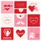 Set of Love Cards for Valentine\'s Day