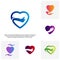 Set of Love heart icon, Best love logo concepts, Okay vector logo. - Vector