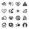 Set of Love icons, such as Romantic gift, Hold heart, Heart symbols. Vector