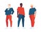Set of low poly overweight people