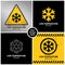 Set of low temperature warning symbols