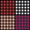 Set of lumberjack plaid seamless patterns