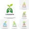 Set of Lung care logo designs vector, Nature Lungs logo concept vector, Lungs Health logo template