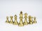 Set of luxury golden chess pieces isolated on white background. The photo of gold chess, king, rook, bishop, queen, knight, and