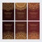 Set of luxury golden oriental ornaments on brown backgrounds