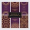 Set of luxury golden oriental ornaments, patterns and elements on purple backgrounds