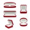 Set luxury red velvet opened gift jewelry boxes classic compact package for accessories bijouterie