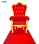 Set of luxury throne chair golden colored isolated. eps vector.