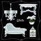 Set of luxury white classic furniture